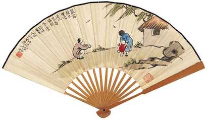 丰子恺 戊子1948年作 次第春风到草庐 成扇